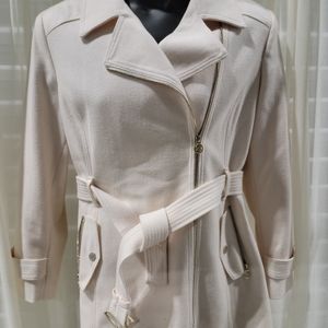 Michael Kors winter white wool blend dress pea coat in XXL petite
